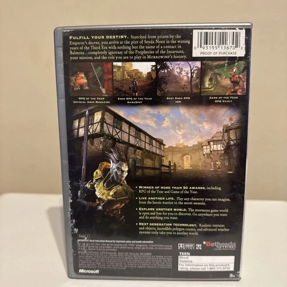 Microsoft Xbox Elder Scrolls III: Morrowind (2002)